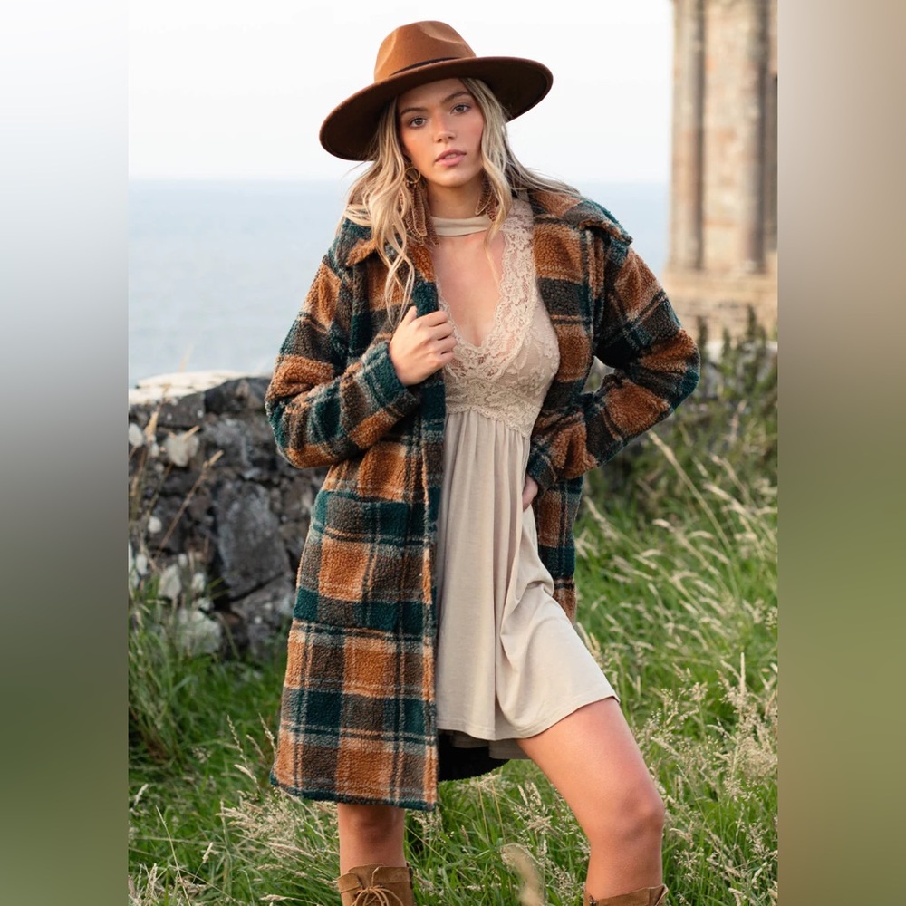 Joyfolie Gertie Plaid coat - Picture 3 of 10